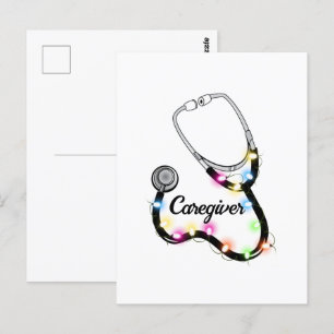 Stethoscoop met kerstlampjes Merry Xmas verpleegst Briefkaart