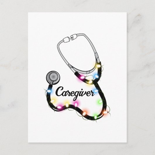 Stethoscoop met kerstlampjes Merry Xmas verpleegst Briefkaart (Voorkant)