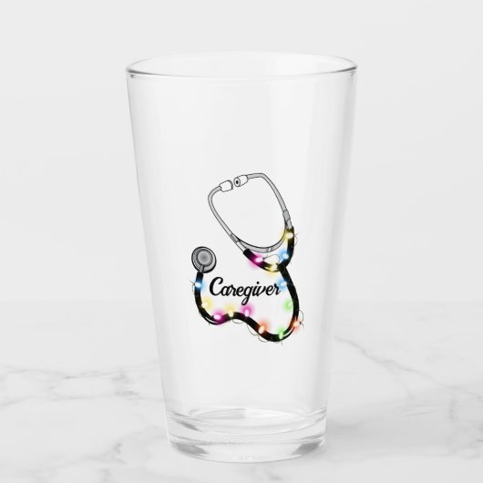 Stethoscoop met kerstlampjes Merry Xmas verpleegst Glas (Voorkant)