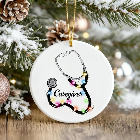 Stethoscoop met kerstlampjes Merry Xmas verpleegst Keramisch Ornament