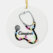 Stethoscoop met kerstlampjes Merry Xmas verpleegst Keramisch Ornament (Voorkant)