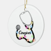 Stethoscoop met kerstlampjes Merry Xmas verpleegst Keramisch Ornament (Links)