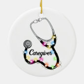 Stethoscoop met kerstlampjes Merry Xmas verpleegst Keramisch Ornament (Achterkant)