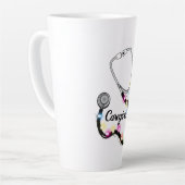 Stethoscoop met kerstlampjes Merry Xmas verpleegst Latte Mok (Linkerhoek)