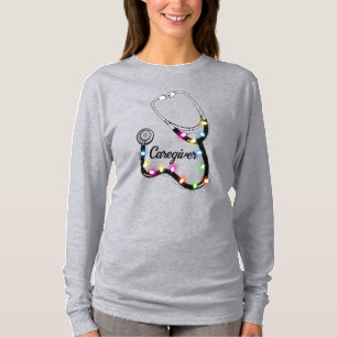 Stethoscoop met kerstlampjes Merry Xmas verpleegst T-shirt