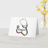 Stethoscoop Met Kerstverlichting Prettig Kerstfees Kaart (Gele Bloem)