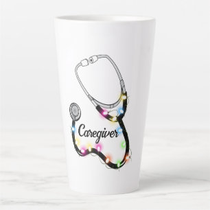 Stethoscoop Met Kerstverlichting Prettig Kerstfees Latte Mok