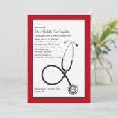 Stethoscoop met medisch Afstuderen voor de Rode Gr Kaart (Staand voorkant)