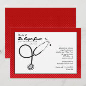 Stethoscoop met Rode Lijst Medisch Afstuderen Inv Kaart (Voorkant / Achterkant)