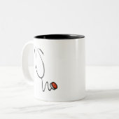Stethoscoop-Mok Tweekleurige Koffiemok (Voorkant links)