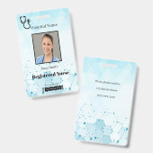Stethoscoop Molecuul Medisch Verticaal Pasfoto Badge (Voor- en achterkant)