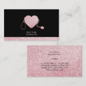 Stethoscoop mousserend hart visitekaartje (Voorkant / Achterkant)