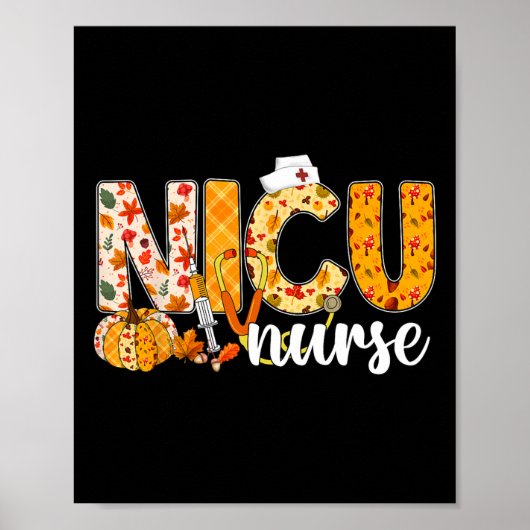 Stethoscoop Nicu Nurse Herfst Yall Autumn Leaves T Poster (Voorkant)