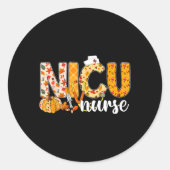Stethoscoop Nicu Nurse Herfst Yall Autumn Leaves T Ronde Sticker (Voorkant)