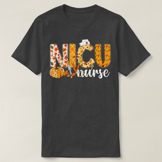 Stethoscoop NICU Verpleegbare Herfst Yall Autumn l T-shirt (Design voorkant)