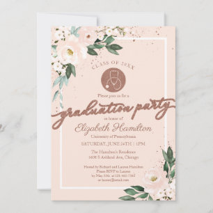 Stethoscoop Nursing School Afstudeerder Party Roze Kaart