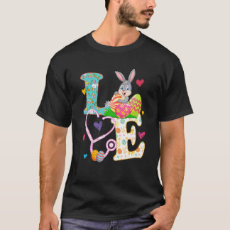 Stethoscoop OK-verpleegster Leven Pasen Cute Konij T-shirt