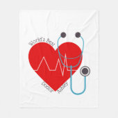 Stethoscoop op maat van beste arts verpleegster te fleece deken (Voorkant)