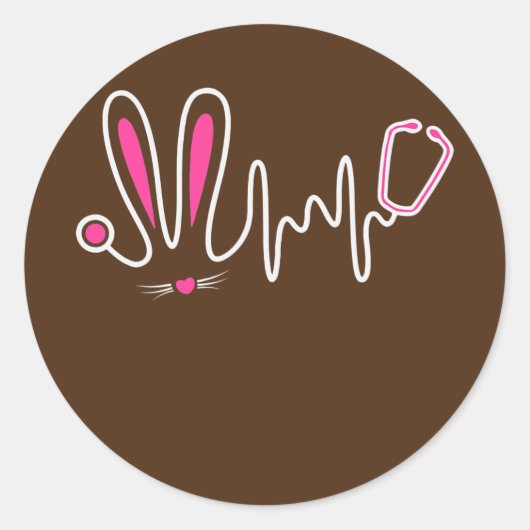 Stethoscoop Paasbunny Neurse Doctor Egg Ears Ronde Sticker (Voorkant)