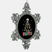 Stethoscoop RNLPN scrub Tin Sneeuwvlok Ornament (Links)