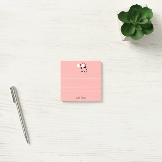 Stethoscoop roze gepersonaliseerd post-it® notes (Kantoor)