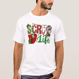 Stethoscoop Scrub Life Christmas T-shirt