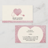 Stethoscoop Sparkling Heart Doctor Ouderenzorg Visitekaartje (Voorkant / Achterkant)