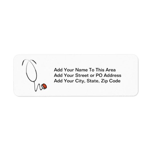 Stethoscoop T-shirts en cadeautjes Etiket (Voorkant)