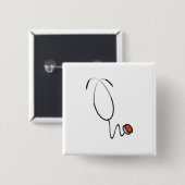 Stethoscoop T-shirts en cadeautjes Vierkante Button 5,1 Cm (Voorkant /achterkant)