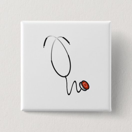 Stethoscoop T-shirts en cadeautjes Vierkante Button 5,1 Cm (Voorkant)