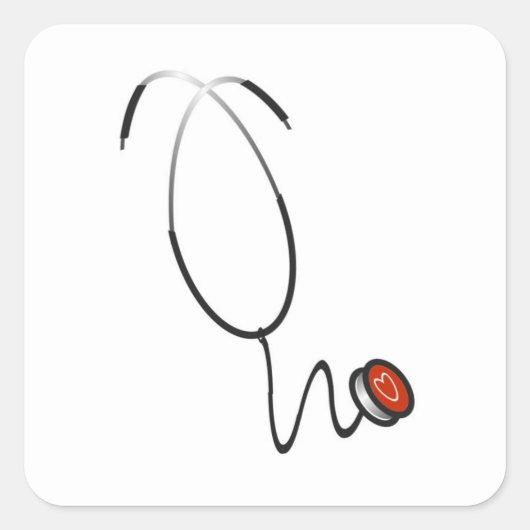 Stethoscoop T-shirts en cadeautjes Vierkante Sticker (Voorkant)