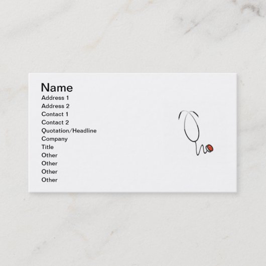 Stethoscoop T-shirts en cadeautjes Visitekaartje (Voorkant)