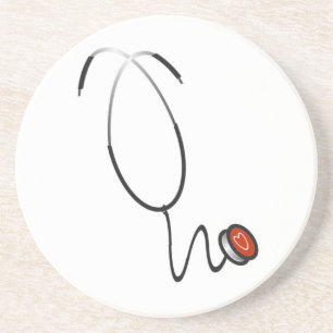 Stethoscoop T-shirts en cadeautjes Zandsteen Onderzetter