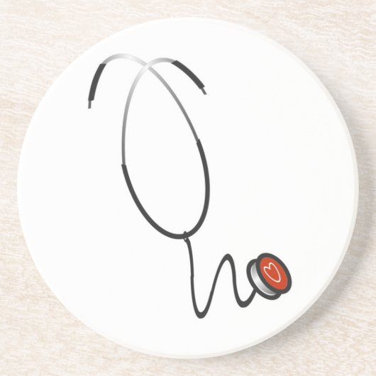 Stethoscoop T-shirts en cadeautjes Zandsteen Onderzetter (Voorkant)