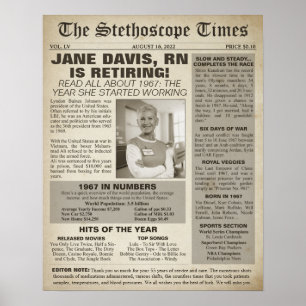 Stethoscoop Times for Nurse Retirement Party 1967 Poster