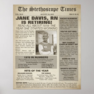 Stethoscoop Times for Nurse Retirement Party 1978 Poster