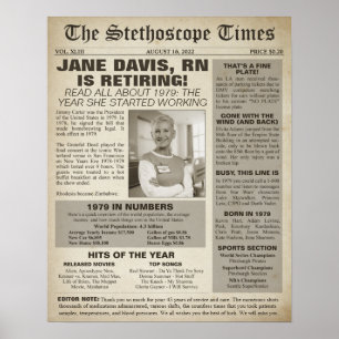 Stethoscoop Times for Nurse Retirement Party Poster