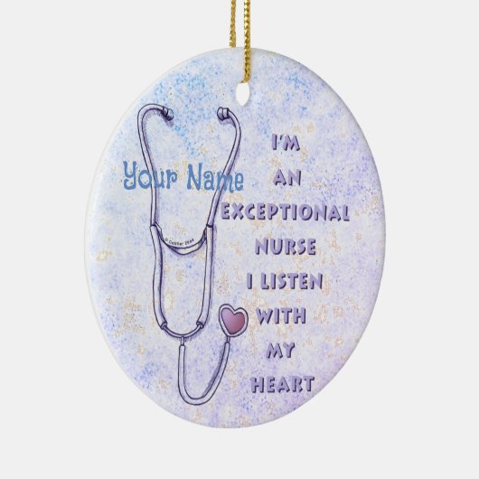 Stethoscoop uitzonderlijke verpleegkundige keramisch ornament (Rechts)