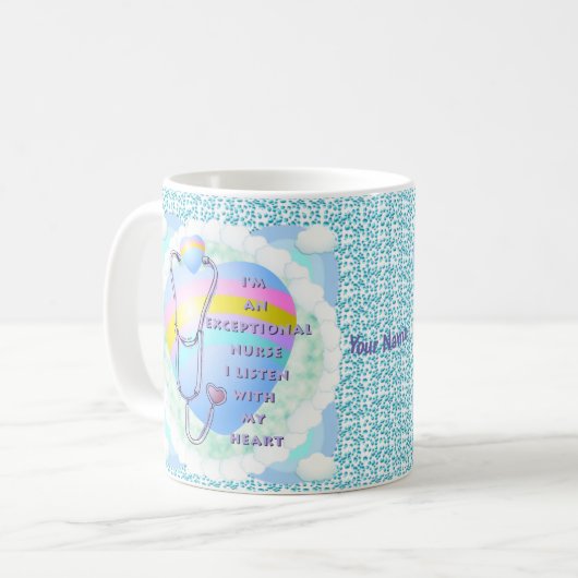 Stethoscoop uitzonderlijke verpleegkundige koffiemok (Voorkant links)