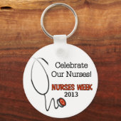 Stethoscoop Verpleegkundigen Week Aangepaste Sleut Sleutelhanger (Voorkant)
