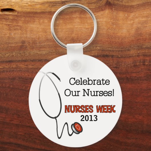Stethoscoop Verpleegkundigen Week Aangepaste Sleut Sleutelhanger (Voorkant)
