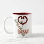 Stethoscoop verpleegsters hebben T-shirts en GIfts Tweekleurige Koffiemok (Links)