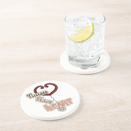 Stethoscoop verpleegsters hebben T-shirts en GIfts Zandsteen Onderzetter (Zijkant)