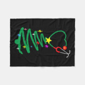 Stethoscoop ververnekt kerstwrak fleece deken (Voorkant (Horizontaal))