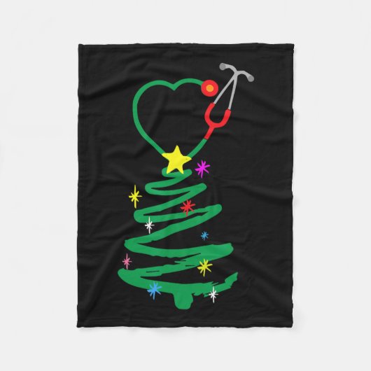 Stethoscoop ververnekt kerstwrak fleece deken (Voorkant)