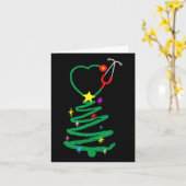 Stethoscoop ververnekt kerstwrak kaart (Gele Bloem)