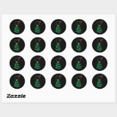 Stethoscoop ververnekt kerstwrak ronde sticker (Vel)