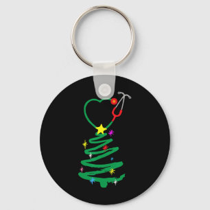 Stethoscoop ververnekt kerstwrak sleutelhanger