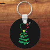 Stethoscoop ververnekt kerstwrak sleutelhanger (Voorkant)