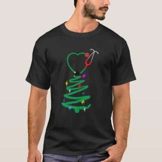 Stethoscoop ververnekt kerstwrak t-shirt